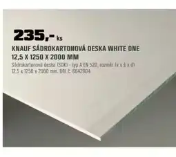 OBI Knauf sádrokartonová deska white one nabídka