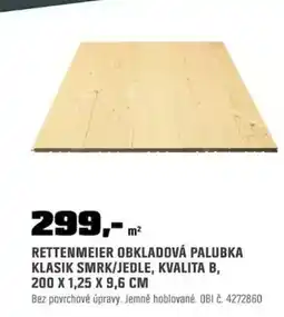 OBI Rettenmeier obkladová palubka klasik smrk/jedle, kvalita B nabídka