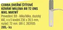 OBI Cobra dveřní štítové kování milena bb 72 ons nikl matný nabídka