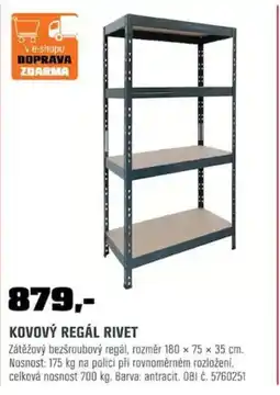 OBI Kovový regál rivet nabídka