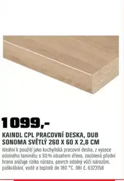 OBI Kaindl cpl pracovní deska, dub sonoma světly nabídka