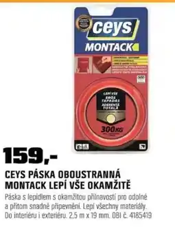 OBI Ceys páska oboustranná Montack lepí vše okamžitě nabídka