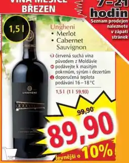 Norma Ungheni Merlot Cabernet Sauvignon nabídka