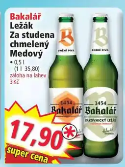 Norma Bakalář Ležák Za studena chmelený Medový nabídka