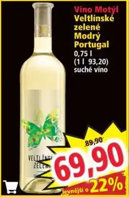 Norma Víno Motýl Veltlínské zelené Modrý Portugal nabídka