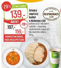 Globus Srbský vepřový kotlet s dušenou rýží nabídka