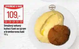 Globus Smažený sekaný kuřecí řízek se sýrem a bramborovou kaší nabídka