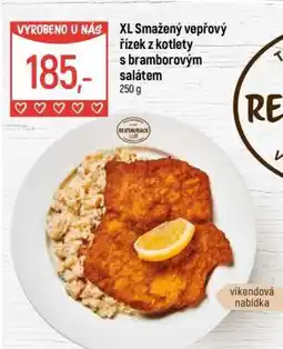 Globus XL Smažený vepřový řízek z kotlety s bramborovým salátem nabídka