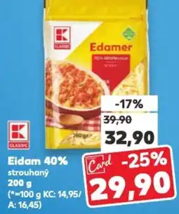 Kaufland Eidam 40% strouhaný nabídka