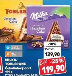 Kaufland MILKA/ TOBLERONE Čokoládový dort nabídka