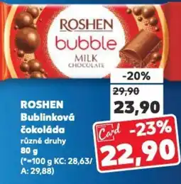 Kaufland ROSHEN Bublinková čokoláda nabídka