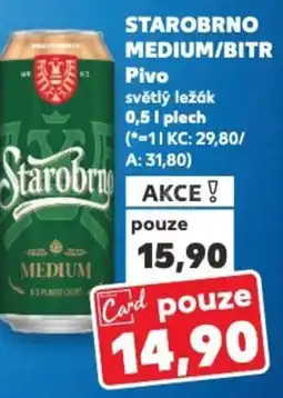 Kaufland STAROBRNO MEDIUM/BITR Pivo nabídka