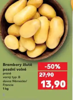 Kaufland Brambory žluté pozdní volné nabídka