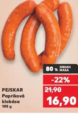 Kaufland PEJSKAR Papriková klobása nabídka