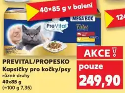 Kaufland PREVITAL/PROPESKO Kapsičky pro kočky/psy nabídka
