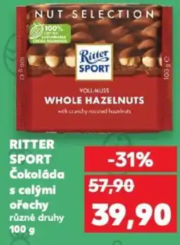 Kaufland RITTER SPORT Čokoláda s celými ořechy nabídka