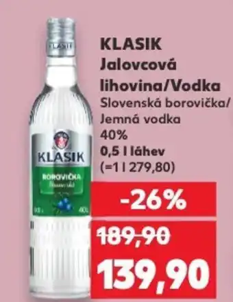 Kaufland KLASIK Jalovcová lihovina/Vodka nabídka