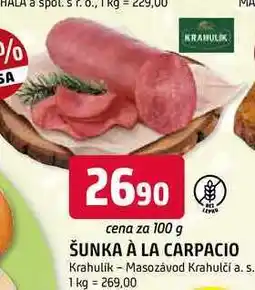 Trefa ŠUNKA À LA CARPACIO nabídka