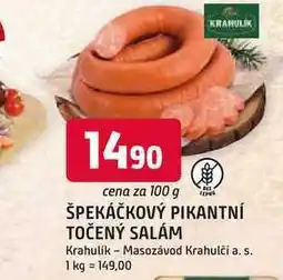 Trefa ŠPEKÁČKOVÝ PIKANTNÍ TOČENÝ SALÁM nabídka