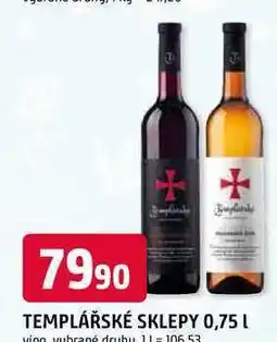 Trefa TEMPLÁŘSKÉ SKLEPY nabídka