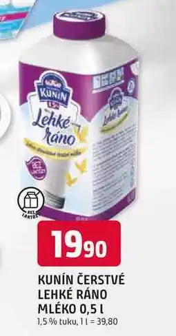 Trefa KUNÍN ČERSTVÉ LEHKÉ RÁNO MLÉKO 0,5 L 1,5% tuku nabídka