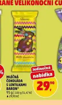Penny Market MLÉČNÁ ČOKOLÁDA S LENTILKAMI BARON nabídka