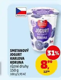 Penny Market SMETANOVÝ JOGURT KARLOVA KORUNA nabídka