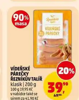 Penny Market VÍDEŇSKÉ PÁREČKY ŘEZNÍKŮV TALÍŘ nabídka