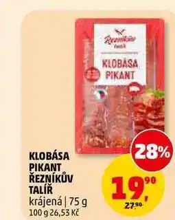 Penny Market KLOBÁSA PIKANT ŘEZNÍKŮV TALÍŘ nabídka