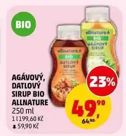 Penny Market DATLOVÝ SIRUP BIO ALLNATURE nabídka