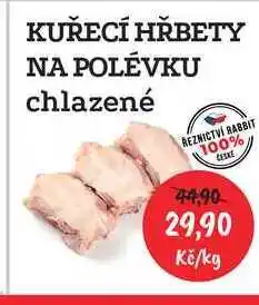 RABBIT řeznictví KUŘECÍ HŘBETY NA POLÉVKU chlazené nabídka