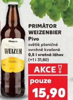 Kaufland PRIMÁTOR WEIZENBIER Pivo nabídka