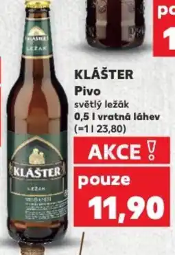 Kaufland KLÁŠTER Pivo světlý ležák nabídka