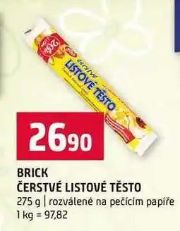 Terno BRICK ČERSTVÉ LISTOVÉ TĚSTO 275 g rozválené na pečícím papíře nabídka