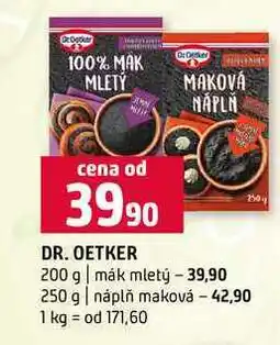 Terno DR. OETKER 200 g mák mletý 250 g náplň maková nabídka