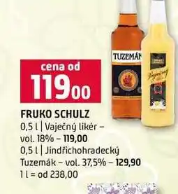 Terno FRUKO SCHULZ 0,5l Vaječný likér vol. 18% Jindřichohradecký Tuzemāk 37,5% nabídka