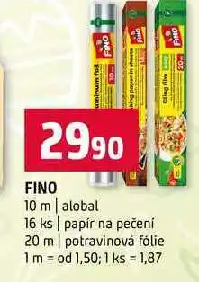 Terno FINO 10 m alobal 16 ks papír na pečení 20 m potravinová fólie nabídka