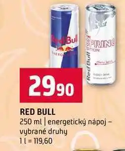 Terno RED BULL 250 ml energetický nápoj vybrané druhy nabídka