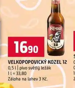 Terno VELKOPOPOVICKÝ KOZEL 12 0,5l pivo světlý ležák nabídka