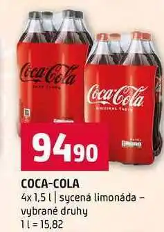 Terno COCA-COLA 4x1,5l sycená limonáda vybrané druhy nabídka