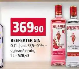 Terno BEEFEATER GIN 0,7l vol. 37,5-40% vybrané druhy nabídka