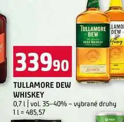 Terno TULLAMORE DEW WHISKEY 0,7l vol. 35-40% vybrané druhy nabídka