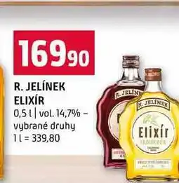 Terno R. JELÍNEK ELIXÍR 0,5l vol. 14,7% vybrané druhy nabídka