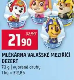 Terno MLÉKÁRNA VALAŠSKÉ MEZIŘÍČÍ DEZERT 70 g vybrané druhy nabídka
