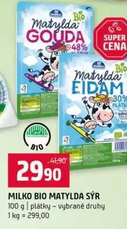Terno MILKO BIO MATYLDA SÝR 100 g plátky vybrané druhy nabídka