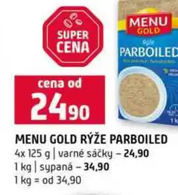 Terno MENU GOLD RÝŽE PARBOILED 4x 125 g varné sáčky sypaná nabídka