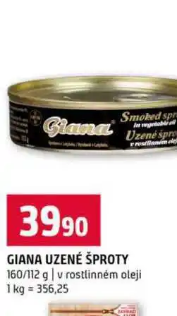 Terno GIANA UZENÉ ŠPROTY 160/112 g v rostlinném oleji nabídka