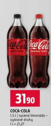 Terno COCA-COLA 1,5l sycená limonáda vybrané druhy nabídka
