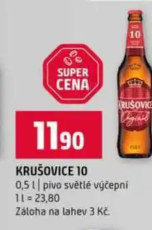 Terno KRUŠOVICE 10 0,5l pivo světlé výčepní nabídka