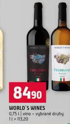 Terno WORLD'S WINES 0,75l vino vybrané druhy nabídka